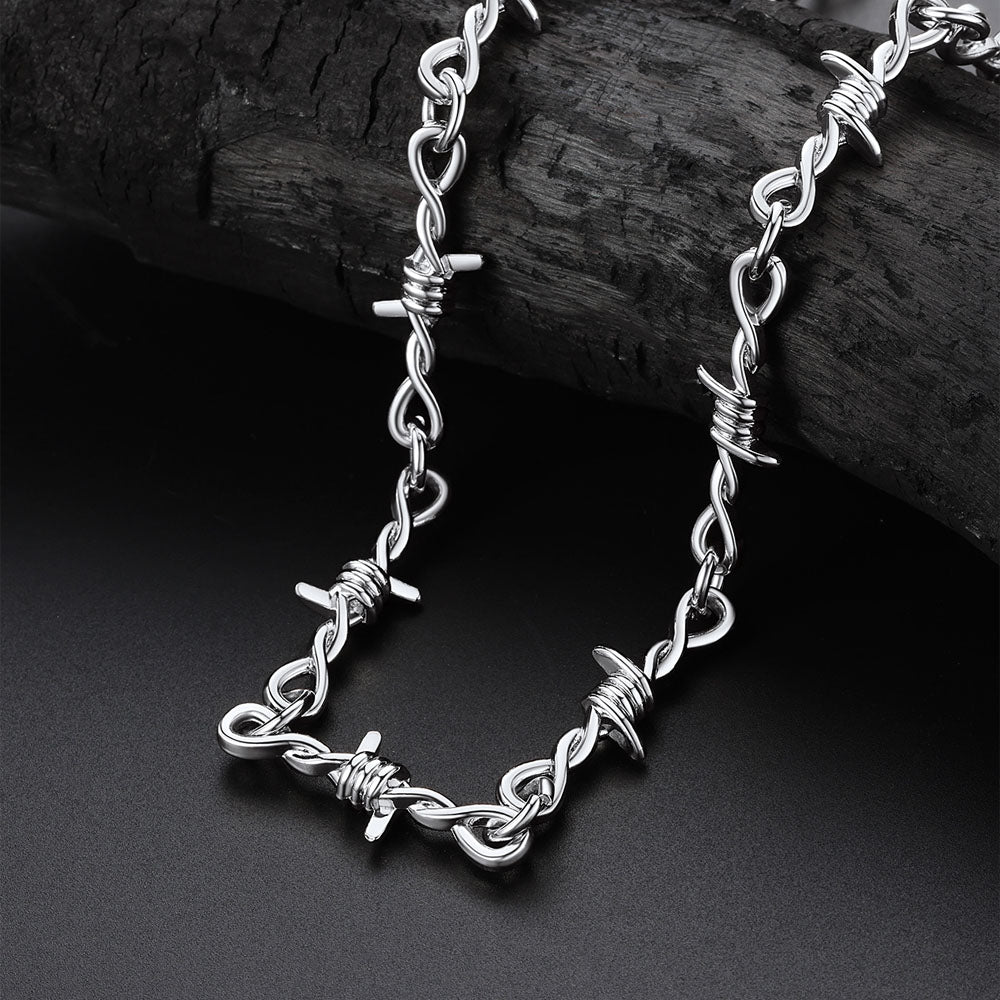 6mm Thorn Barbed Wire Chain Necklace