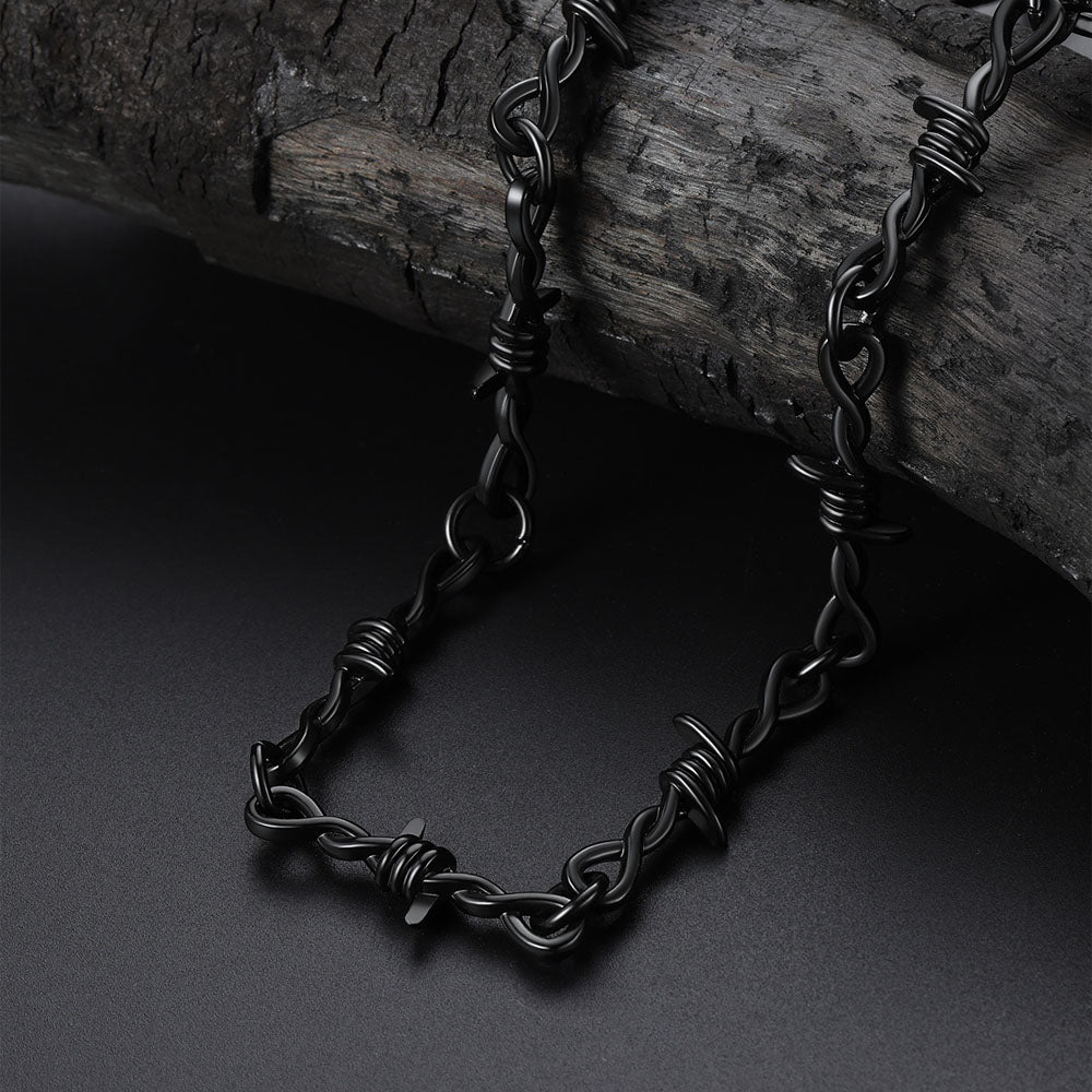 6mm Thorn Barbed Wire Chain Necklace