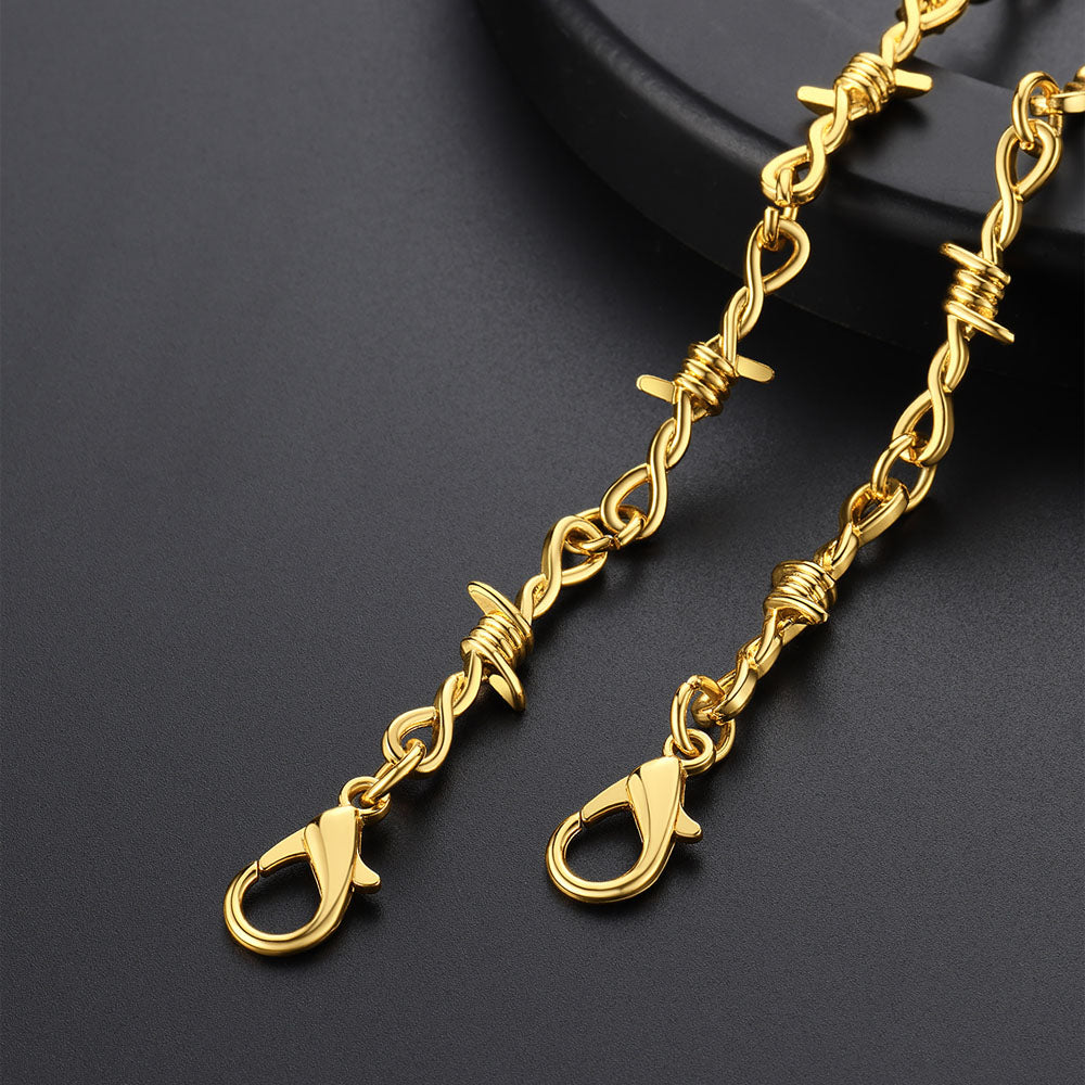6mm Thorn Barbed Wire Chain Necklace
