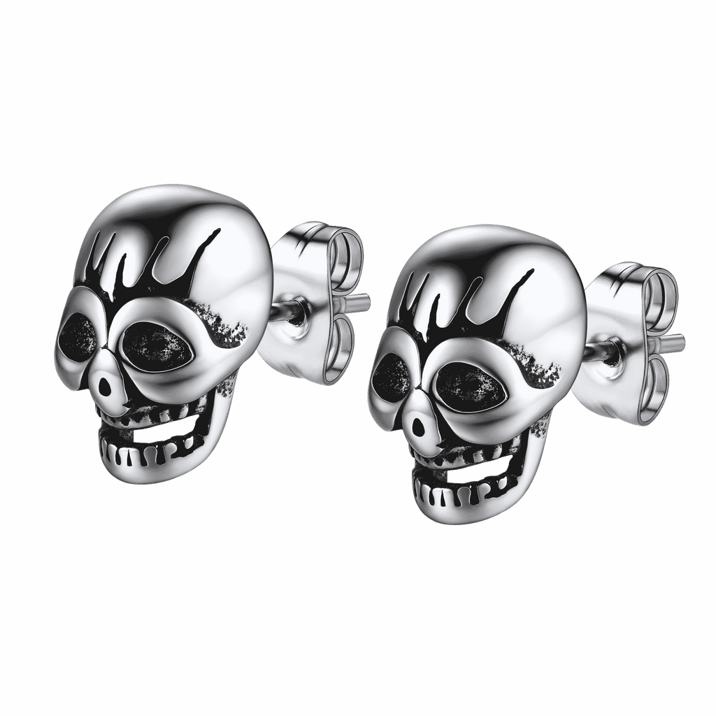 Gothic Skull Stud Earrings For Men Halloween Gift