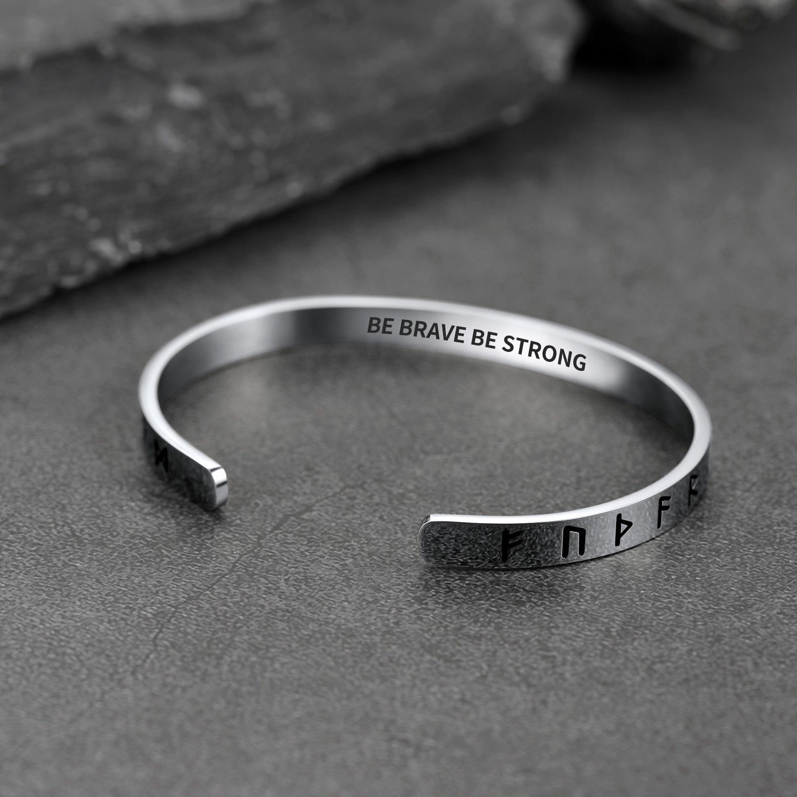 Norse Viking Runes Bangle Cuff Bracelet For Men