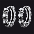 Gothic Skull Huggie Hoop Earrings For Men Women