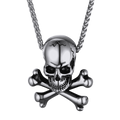 Gothic Pirate Skull Crossbones Necklace For Men