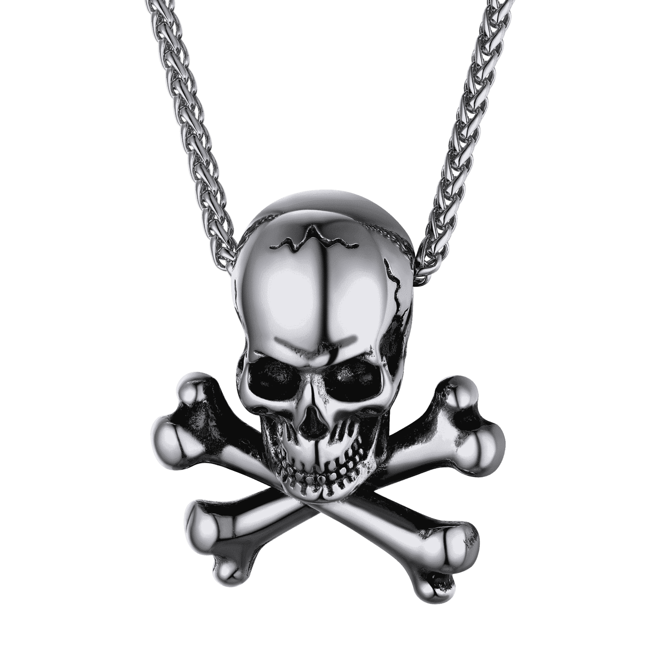 Gothic Pirate Skull Crossbones Necklace For Men