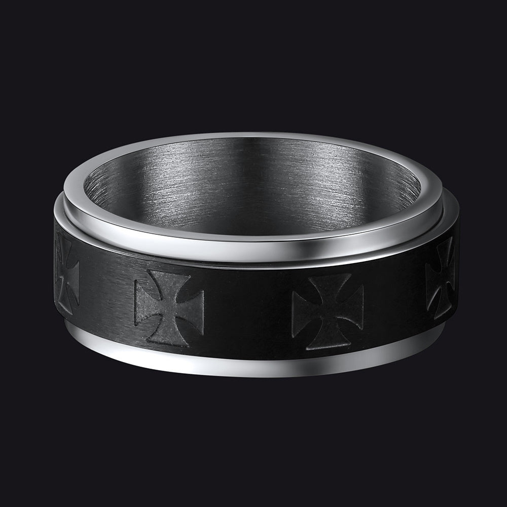 Knights Templar Cross Anxiety Ring For Men