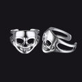 Flash Sale Sterling Silver Gothic Skull Ear Cuff Earrings For Men