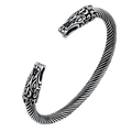 Viking Bracelet Norse Wolf Heads Cuff Bangle For Men