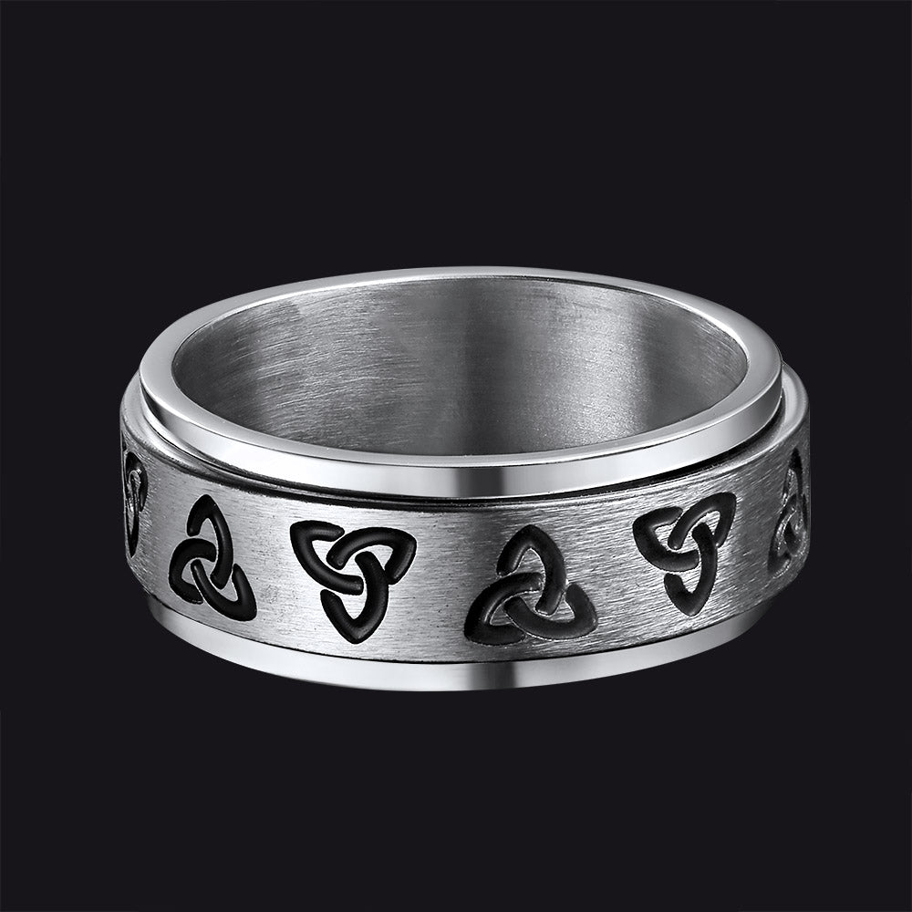Celtic Knot Fidget Band Ring for Anxiety for Men