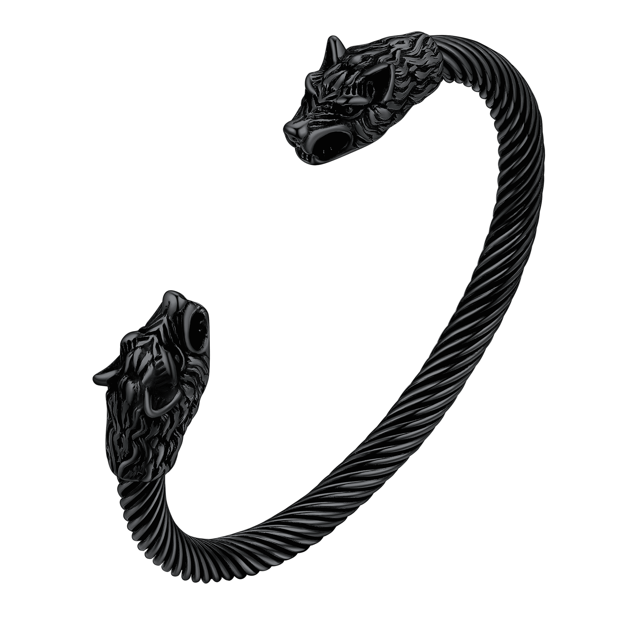 Viking Wolf Head Arm Ring Cuff Bracelet For Men