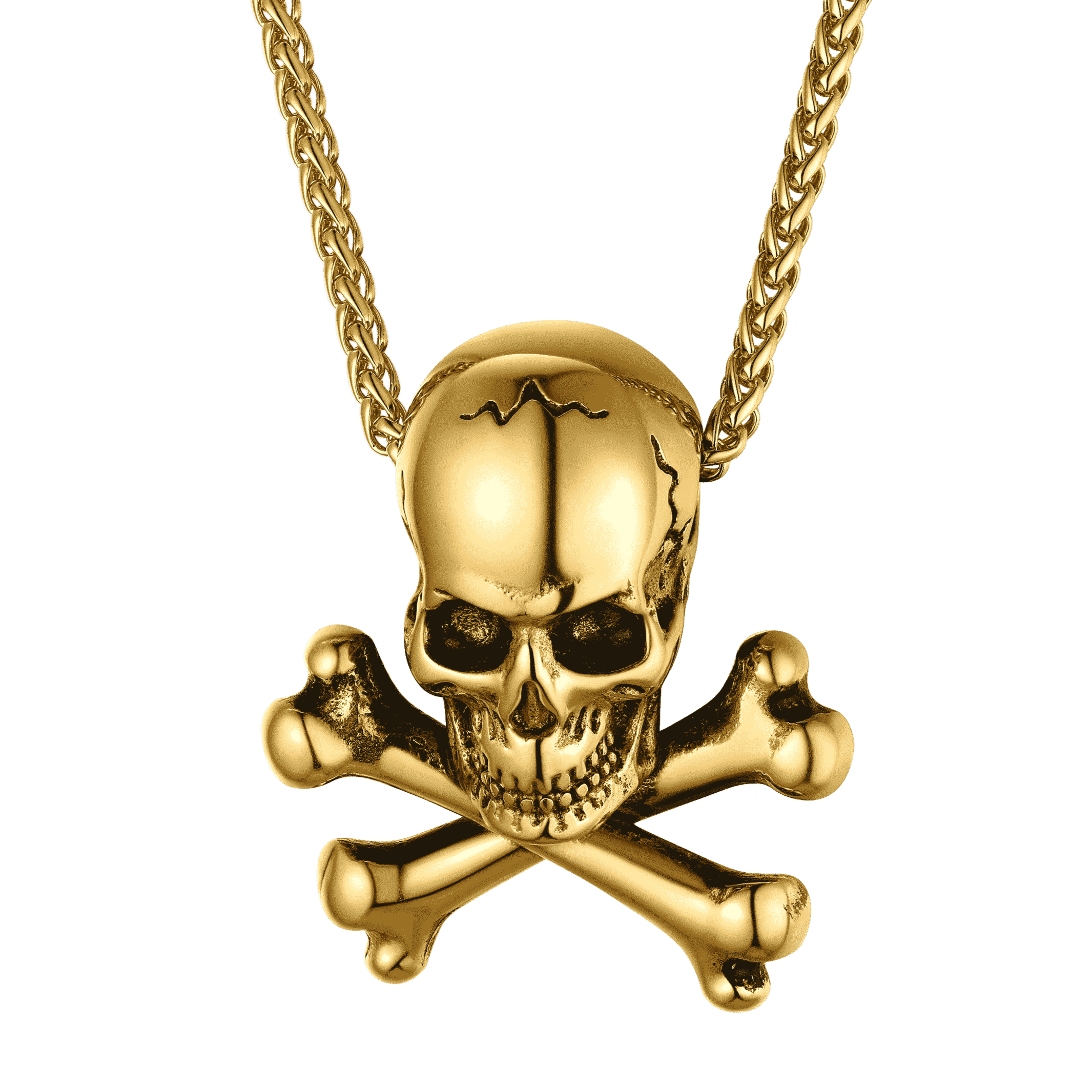 Gothic Pirate Skull Crossbones Necklace For Men