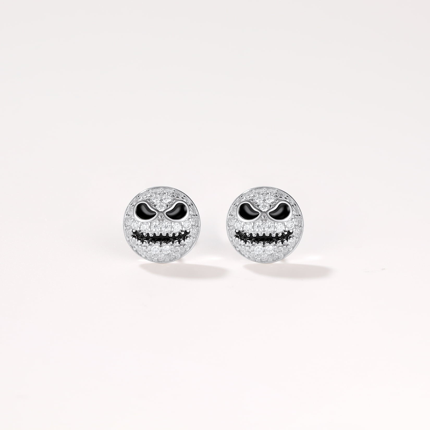 Halloween Jack Skellington Earrings For Men in Sterling Silver