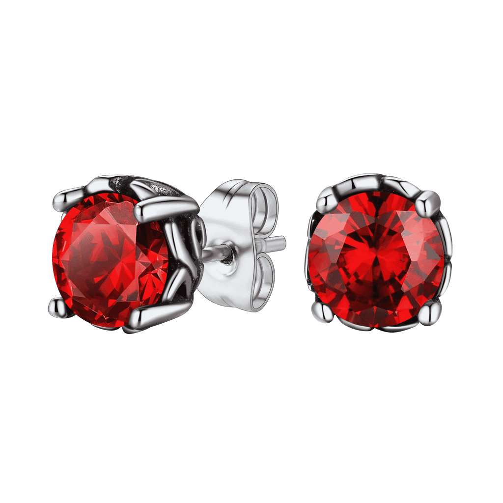 Celtic Ruby Stud Earrings for Men in Stainless Steel