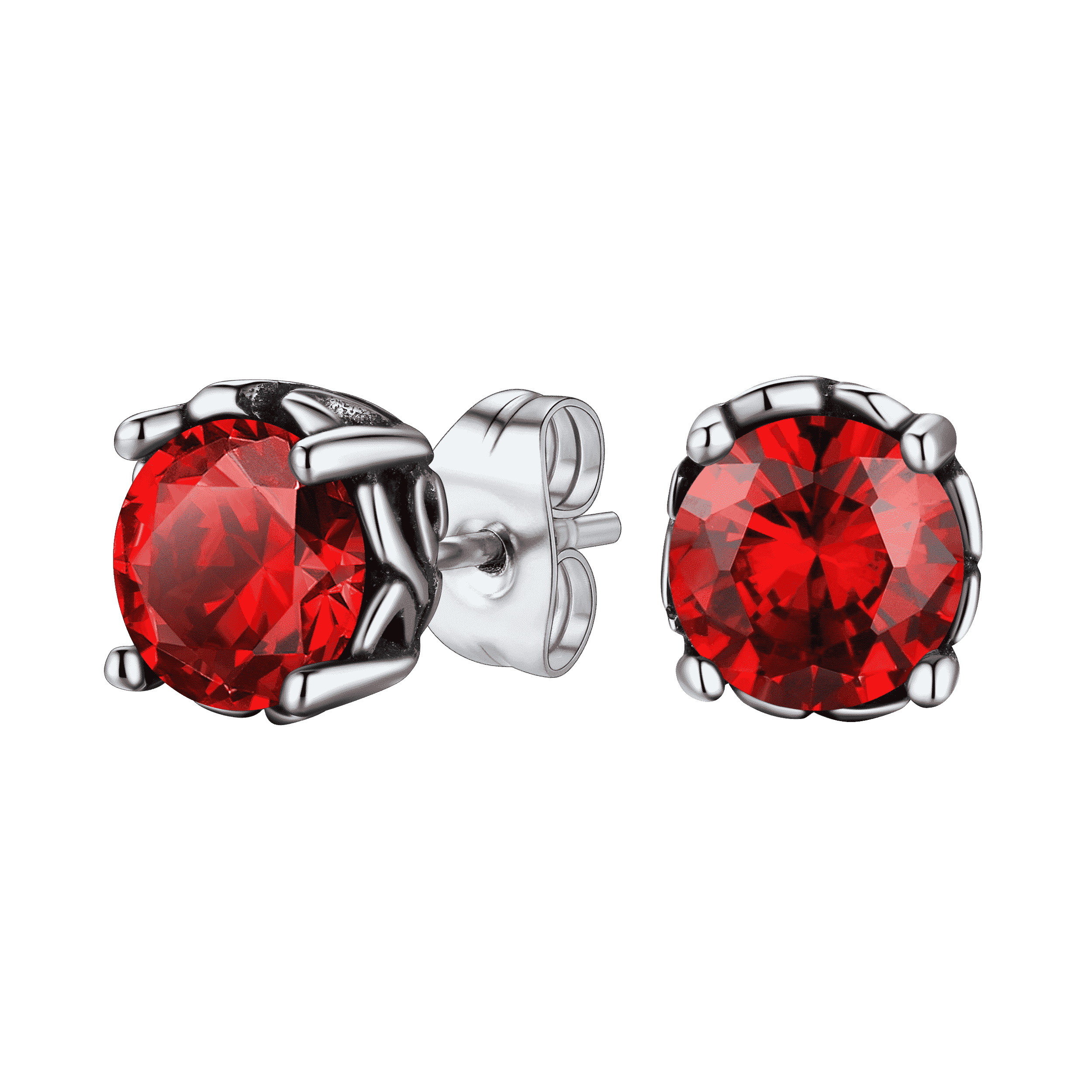Celtic Ruby Stud Earrings for Men in Stainless Steel