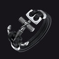 Viking Stainless Steel Anchor Black Leather Bracelet for Men