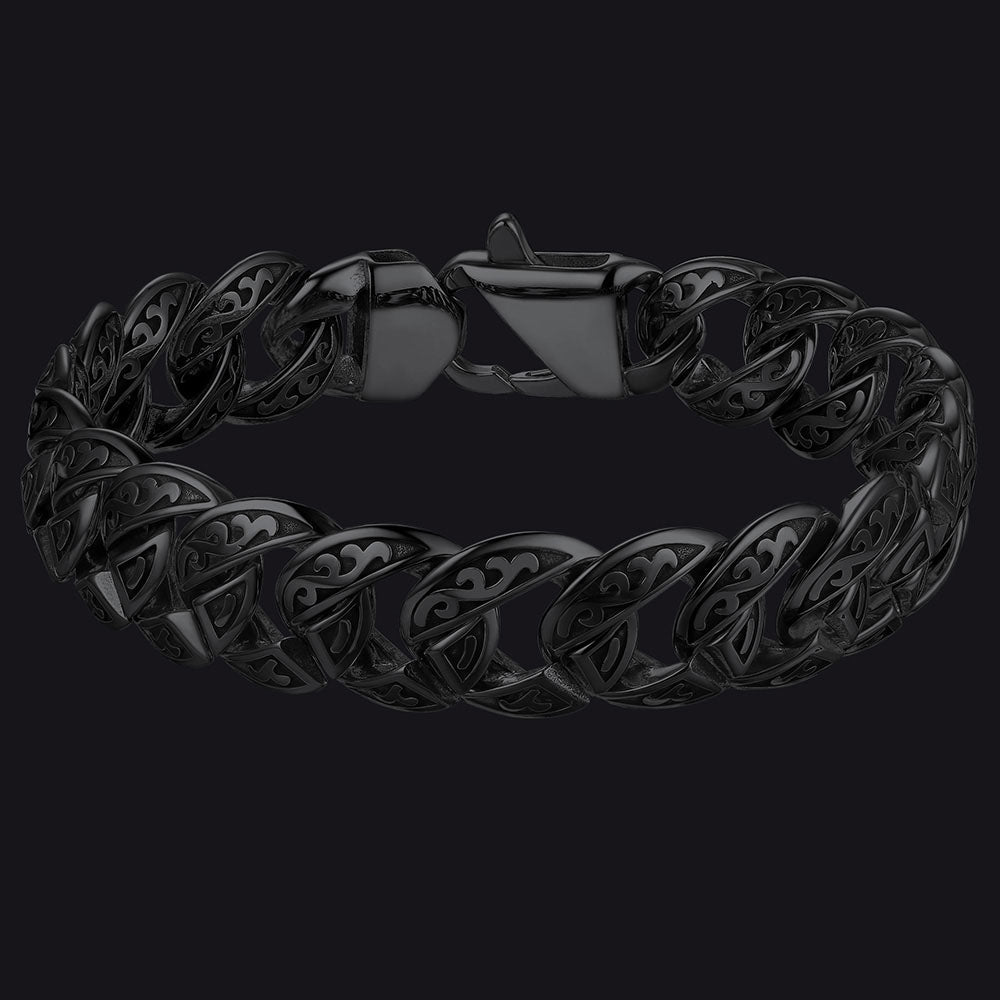 Stainless Steel Celtic Chunky Cuban Link Chain Bracelet for Men