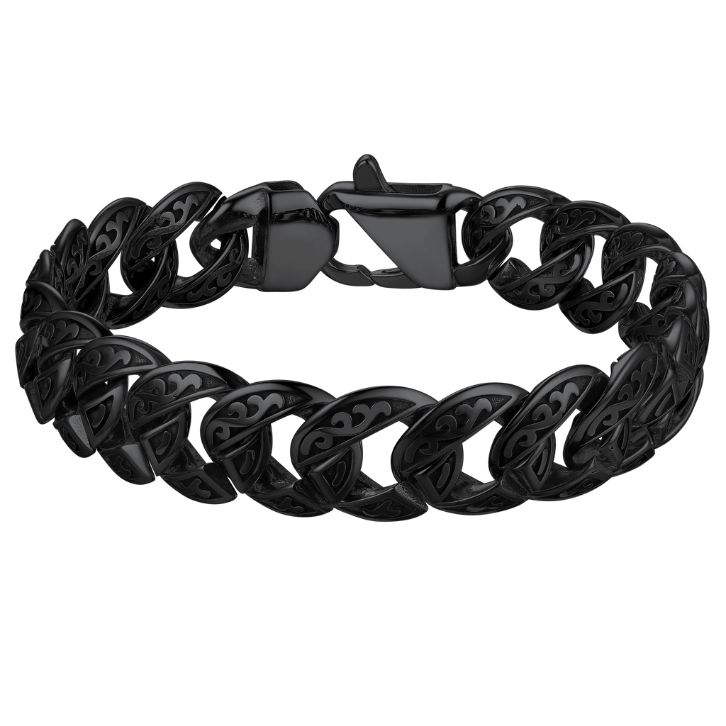 Stainless Steel Celtic Chunky Cuban Link Chain Bracelet for Men