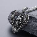 Gothic Sword Wings Skull Pendant Necklace for Men