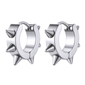 Punk Spike Rivet Huggie Hoop Earrings For Men Women