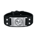 Viking Nordic Wolf Black Leather Bracelet Wristband for Men