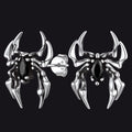 Gothic Spider Earrings for Men in Sterling Silver