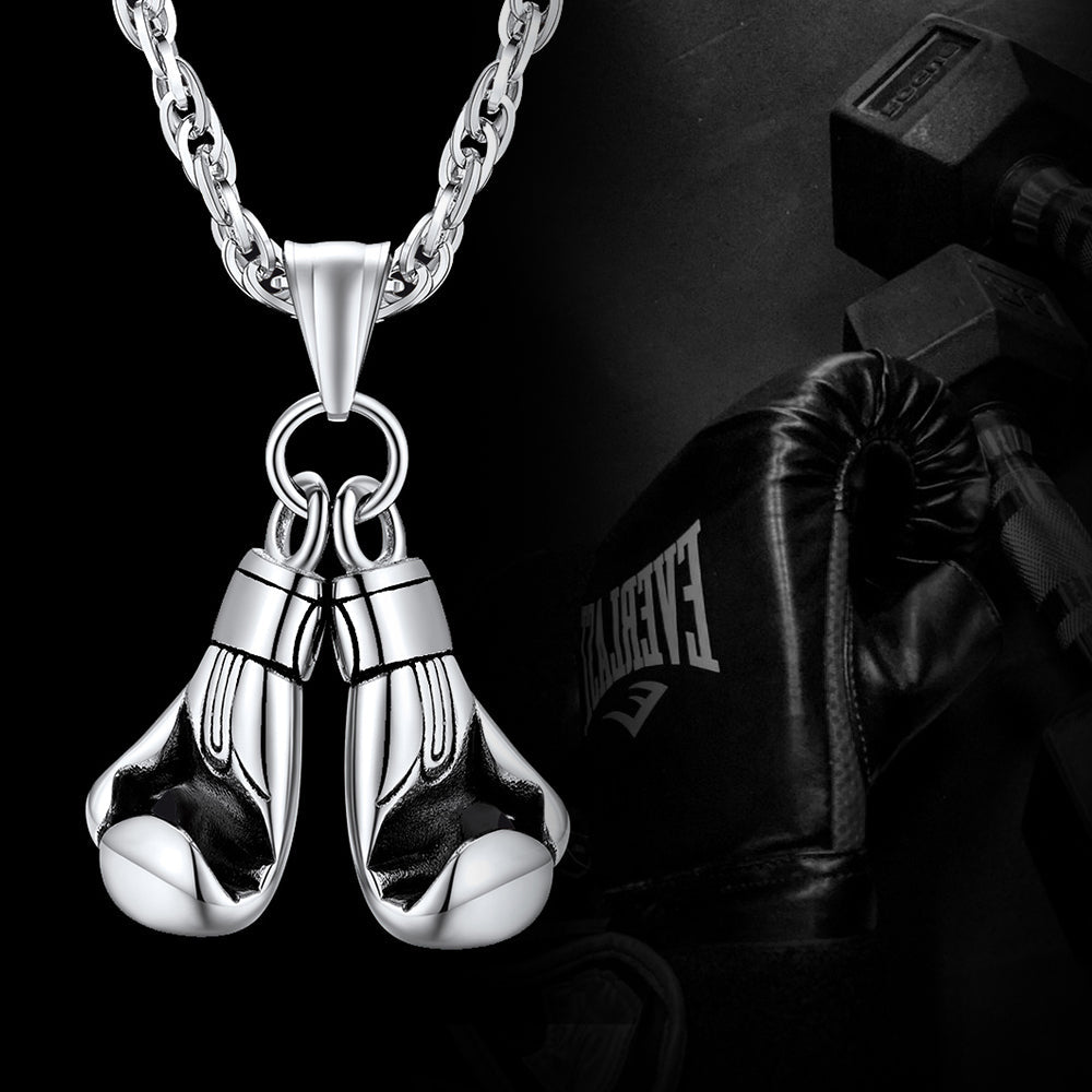 Boxing Gloves Pendant Bodybuilding Pendant Necklace for Men Boys