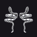 925 Silver Coiled Snake Ear Cuff Earrings