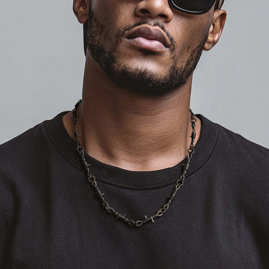 6mm Thorn Barbed Wire Chain Necklace