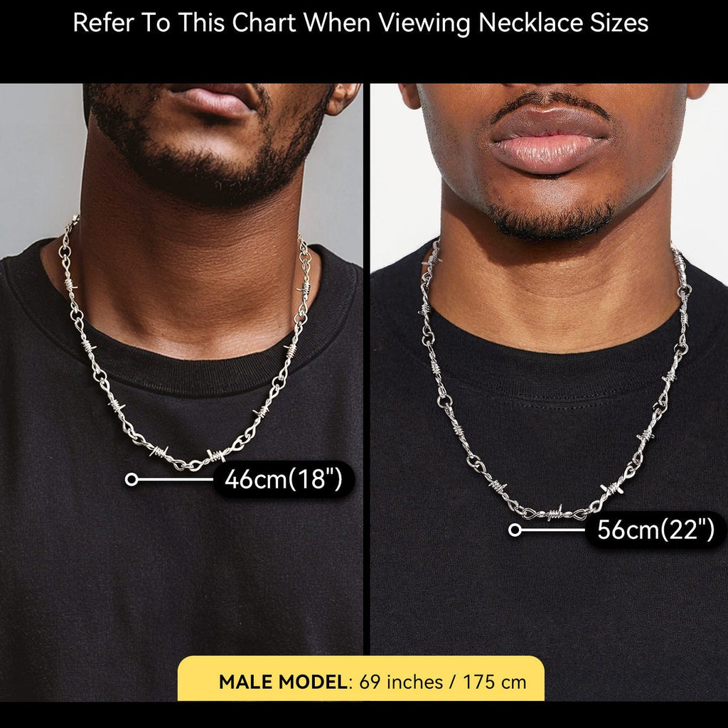 6mm Thorn Barbed Wire Chain Necklace