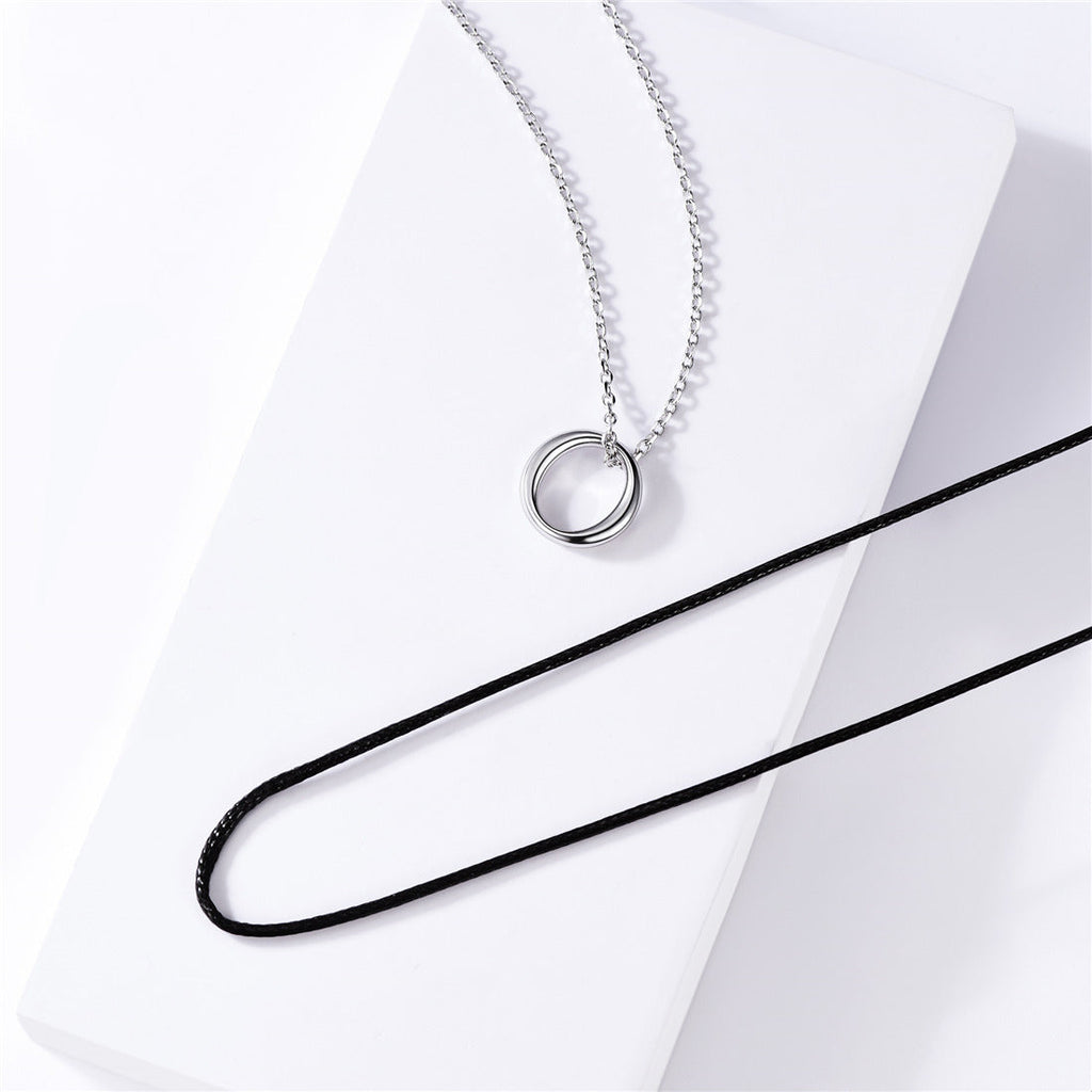 Flash Sale 925 Sterling Silver Circle Necklace for Men