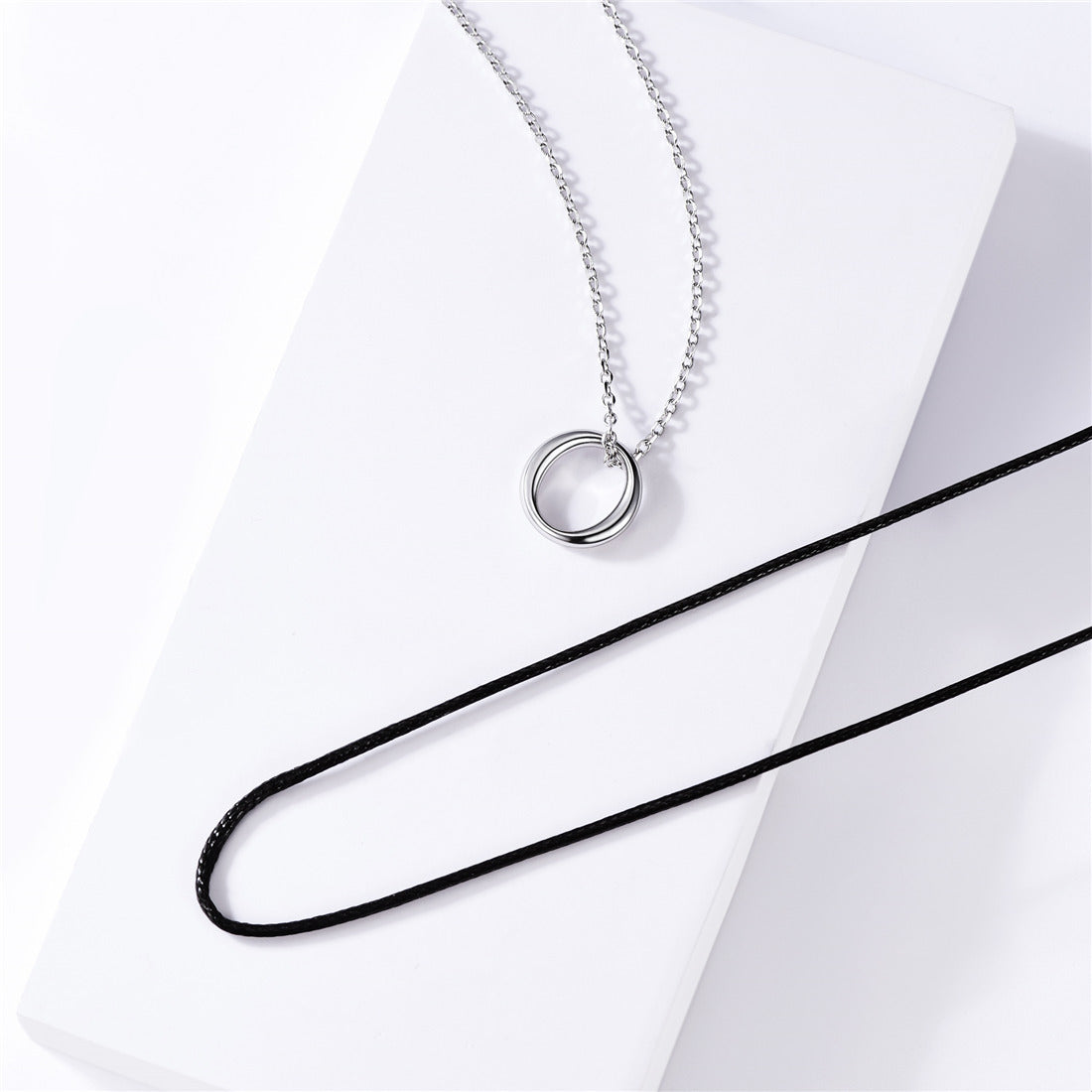 Flash Sale 925 Sterling Silver Circle Necklace for Men