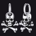 Punk Skull Crossbone Hoop Earrings Gift for Men