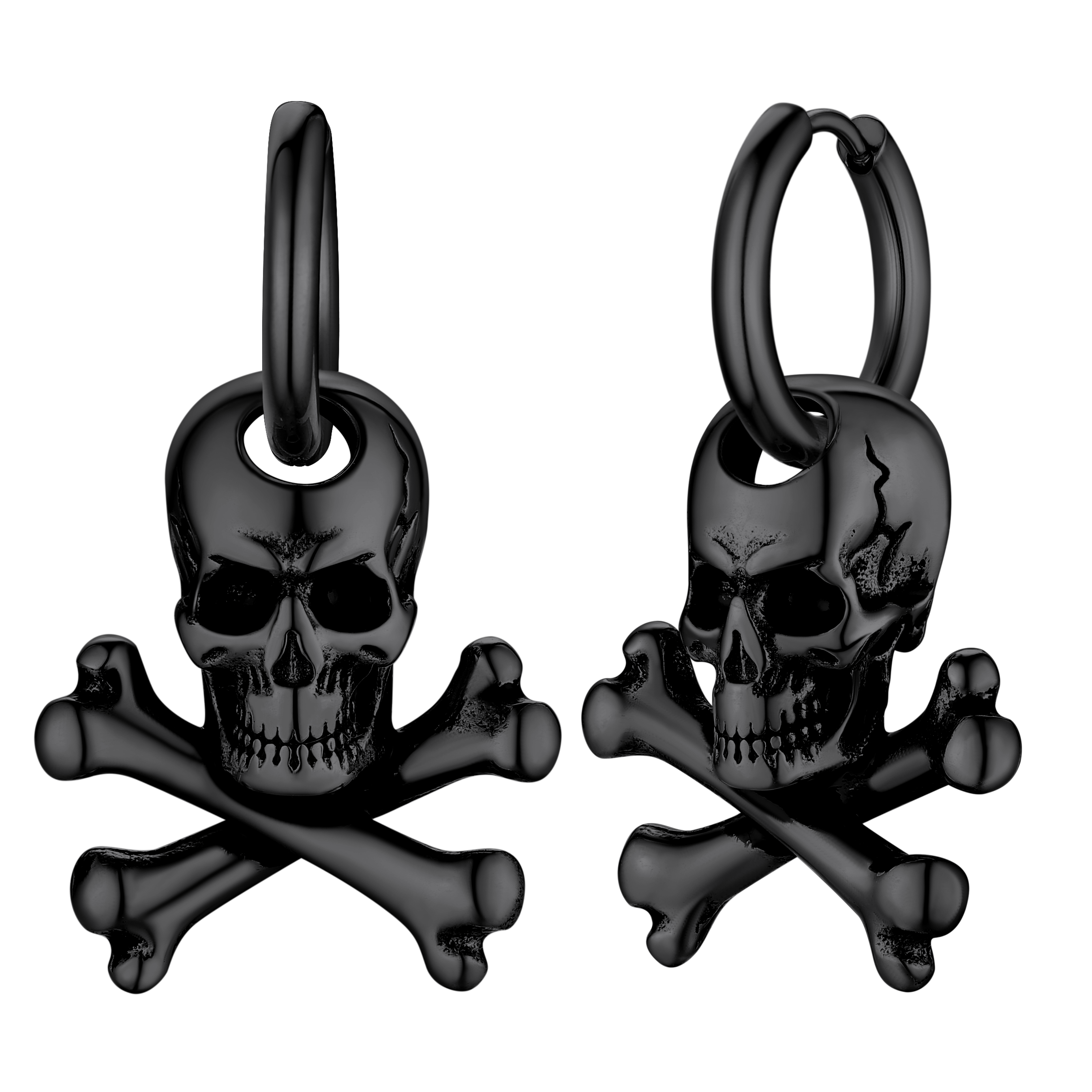 Punk Skull Crossbone Hoop Earrings Gift for Men