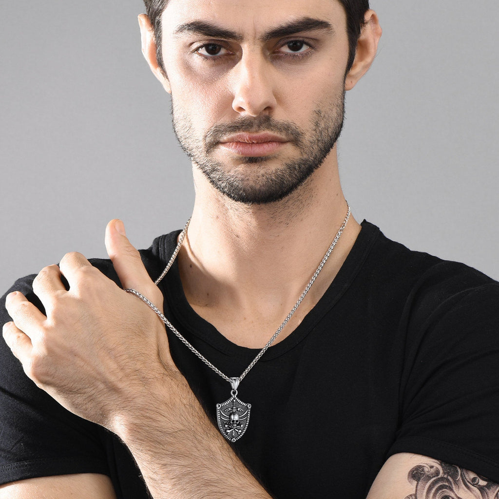 Flash Sale Viking Norse Runes Skull Necklaces for Man Boys