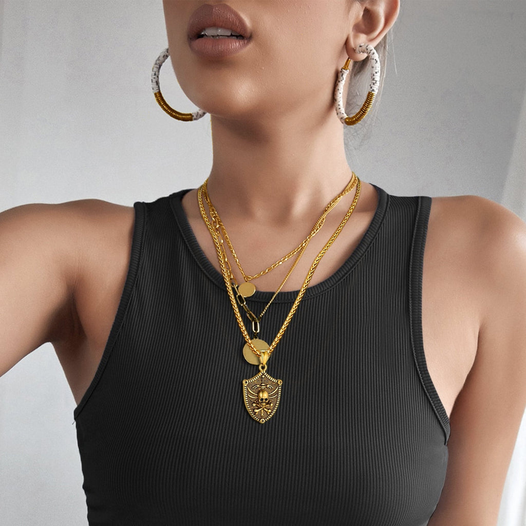 Flash Sale Viking Norse Runes Skull Necklaces for Man Boys