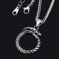 Dragon Circle Pendant Necklace for Men Women