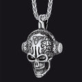 Gothic Earphone Skull Necklace Pendant for Men