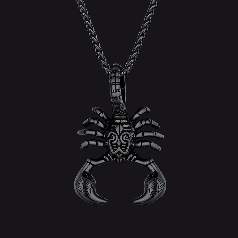 Celtic Knot Scorpion Pendant Necklace for Men