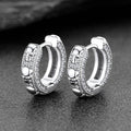 Cubic Zirconia Skull Huggie Hoop Earrings For Men