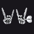 Rock Hand Skeleton Stud Earrings for Men