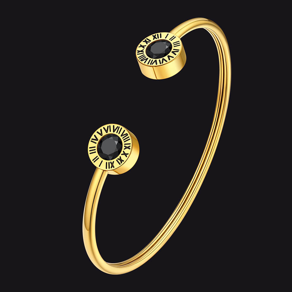 Roman Numerals Birthstone Bracelets for Men Women