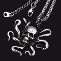 Gothic Octopus Skull Necklace For Men