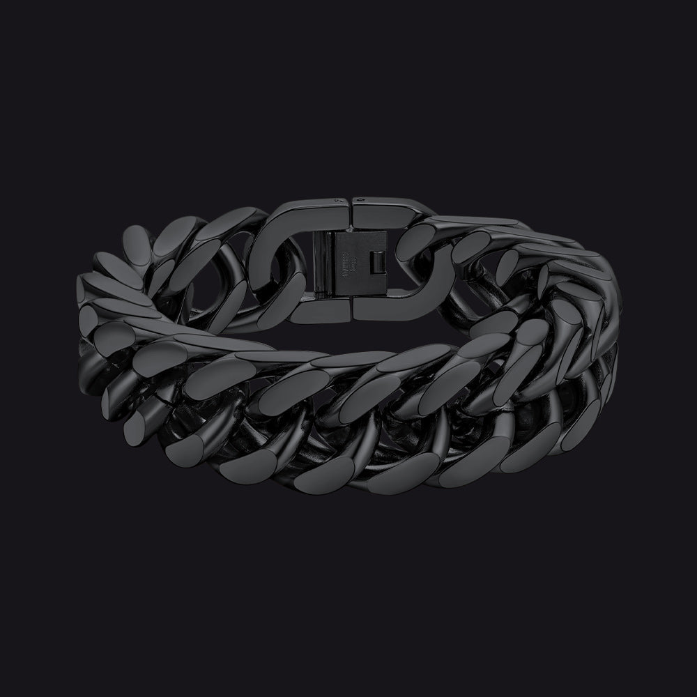 Thick Cuban Link Bracelet for Men in Stainless Steel