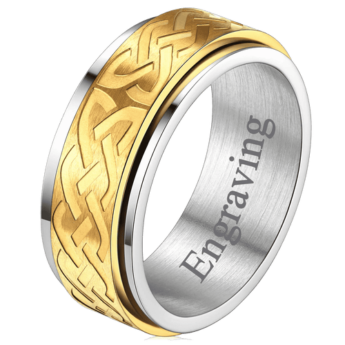 Celtic Knot Spinner Ring Anxiety Rotatable Ring For Men