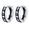 Gothic Skull Huggie Hoop Earrings For Men Women