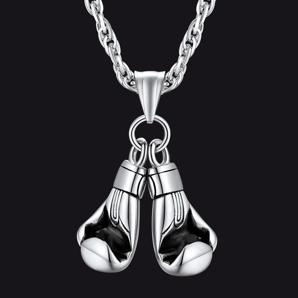 Boxing Gloves Pendant Bodybuilding Pendant Necklace for Men Boys