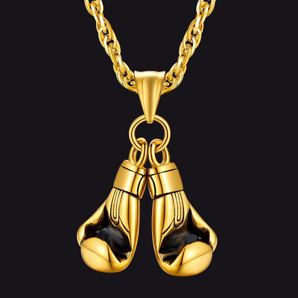 Boxing Gloves Pendant Bodybuilding Pendant Necklace for Men Boys