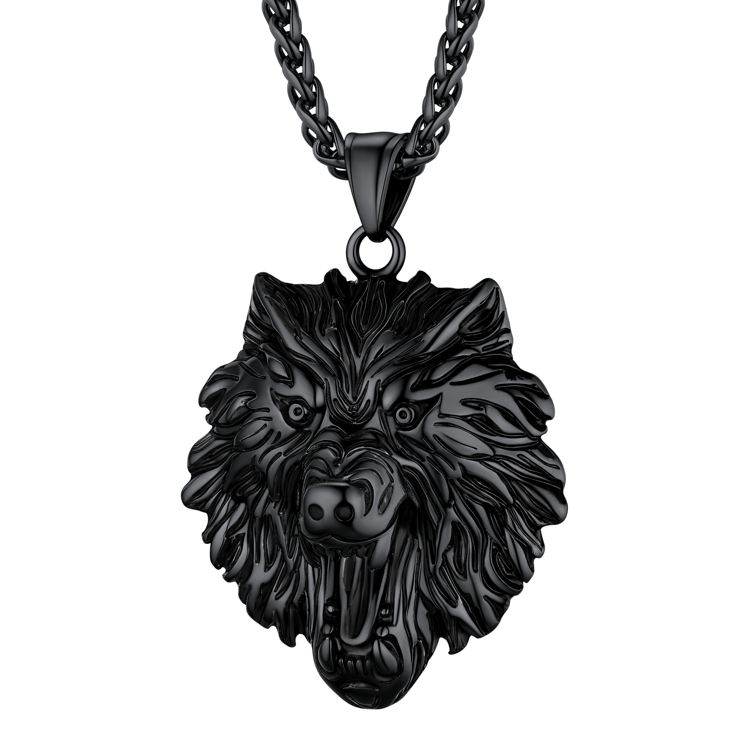 Flash Sale Stainless Steel Fierce Wolf Head Necklace for Man