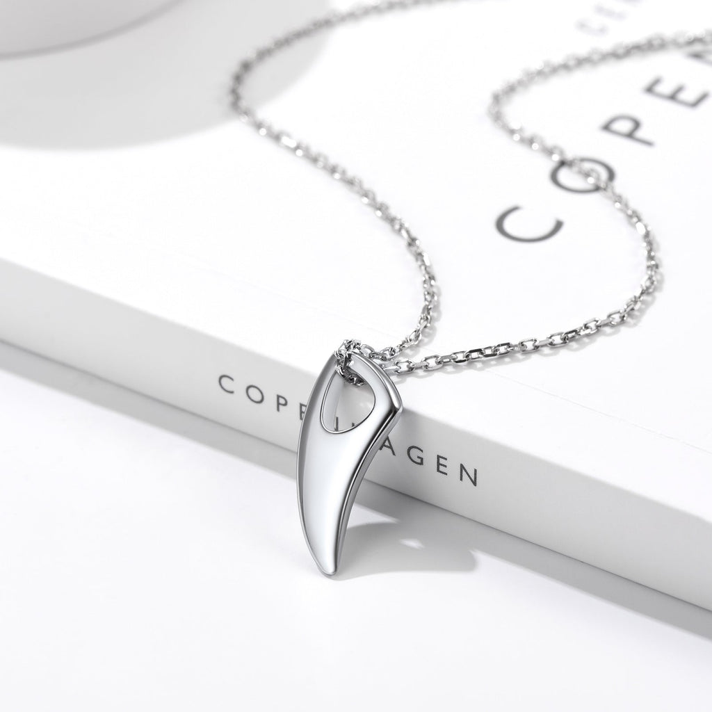 Flash Sale 925 Sterling Silver Wolf Tooth Necklace for Men