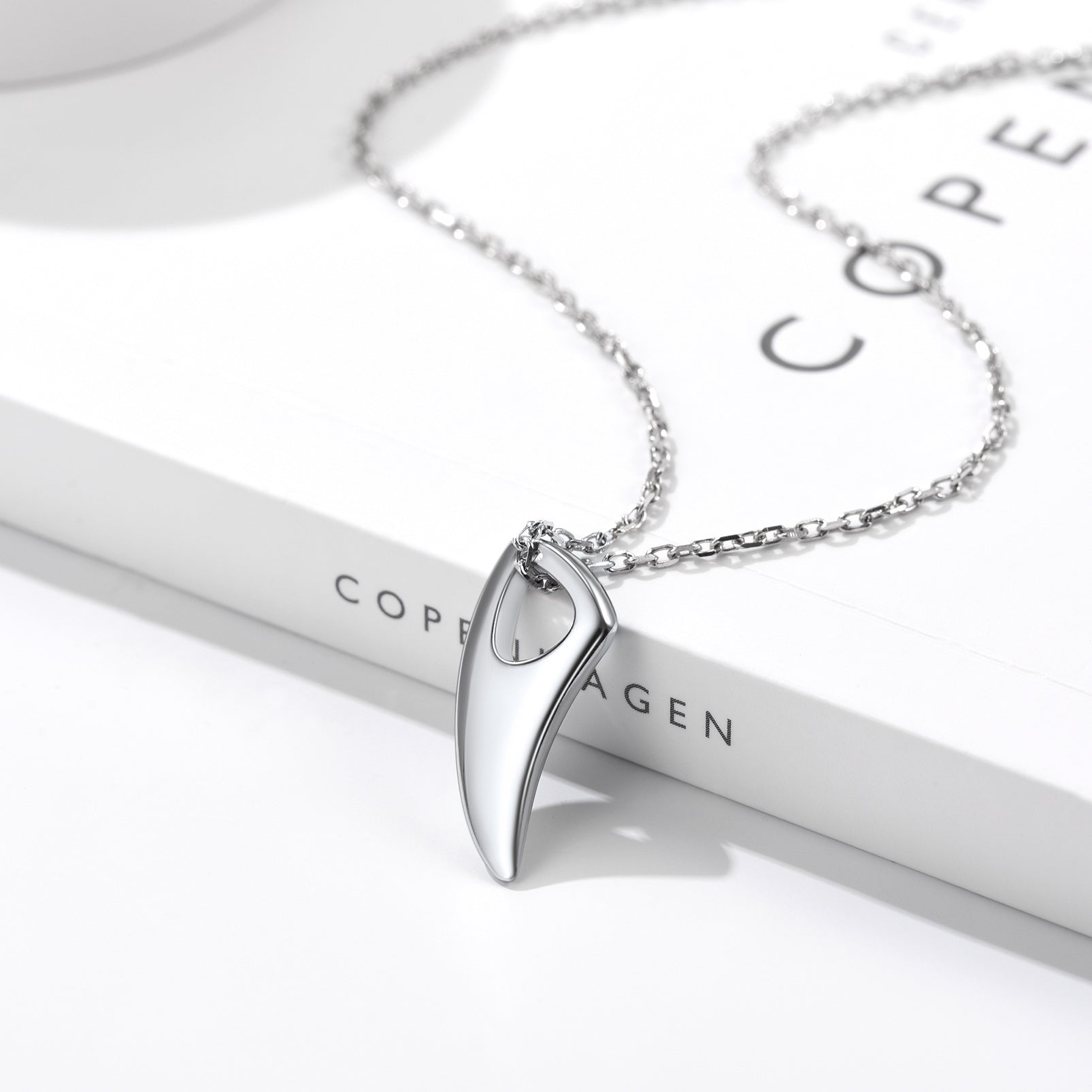 Flash Sale 925 Sterling Silver Wolf Tooth Necklace for Men