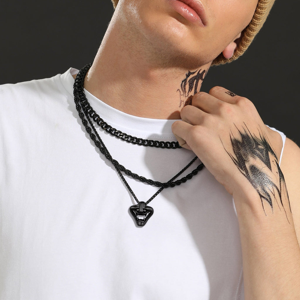 Flash Sale Gothic Devil Joker Necklace for Men